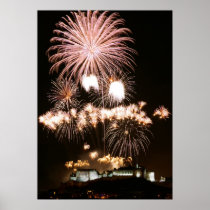 Feux d'artifice de château de stupéfaction Edimbou posters