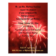 Feux d'artifice de dîner de répétition invitations