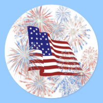 Feux d'artifice de drapeau américain de KRW patrio autocollants