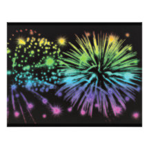 Feux d'artifice éclatant de fête personnalisé cartons d'invitation