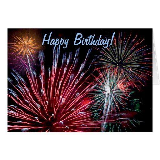 Feux d'artifice, joyeux anniversaire ! carte de vœux