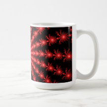 Feux d'artifice rouges - conception de fractale tasse à café