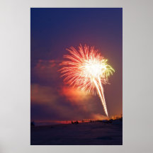 Feux d'artifice sur la plage posters