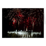 Feux d'artifice sur le quatrième cartes de vœux