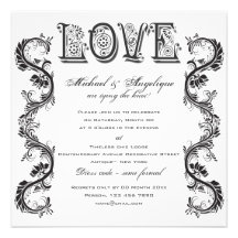 Fiançailles floral blanc noir de remous invitation