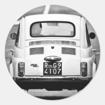 Fiat 500 à Rome, Italie Adhésifs Ronds