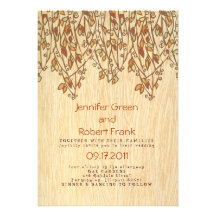 Fibre de bois avec le faire-part de mariage de vig
