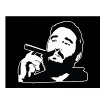 Fidel Castro avec la carte postale de portrait de  cartes postales