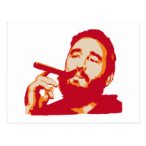 Fidel Castro avec la carte postale de portrait de  cartes postales