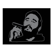 Fidel Castro avec la carte postale de portrait de  cartes postales