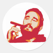 Fidel Castro avec l'autocollant de portrait de cig