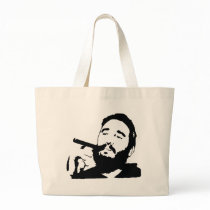 Fidel Castro avec le sac fourre-tout à portrait de sacs