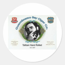 Fidel Castro Guantanamo Bay Cuba Cigar Company Autocollants Ronds