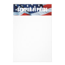 Fierté de Semper fi de PIÈCE EN T Papier À Lettre Customisable