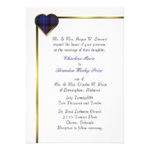 Fierté du mariage moderne de coeur de plaid de l'E Cartons D'invitation