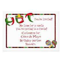 Fiesta mexicaine de poivre de piment invitation personnalisée
