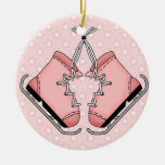 Figure rose ornement de souvenir de patins