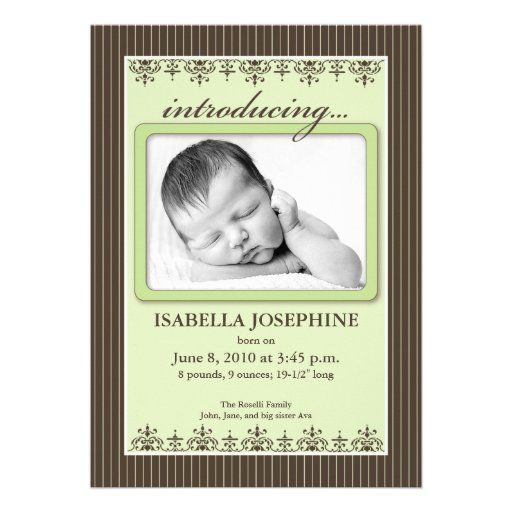 Filet faire-part de naissance de chaux 5x7 chic"
