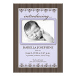 Filet faire-part de naissance de lilas 5x7 chic"