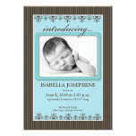 Filet faire-part de naissance de Teal 5x7 chic"