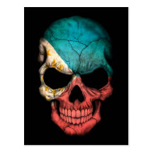 Filipino Flag Skull on Black Post Card