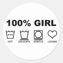 Fille 100% autocollant rond