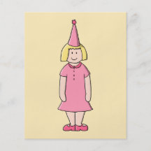Fille à une fête d'anniversaire prospectus personnalisés