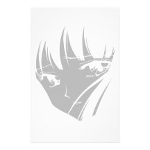 Fille argentée de Rina Manga Motifs Pour Papier À Lettre