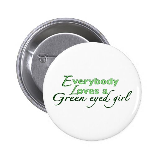 Fille aux yeux verts badge avec épingle
