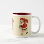 Fille avec des fleurs de Noël Tasse À Café