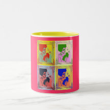 fille avec des gants tasse
