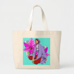 FILLE AVEC DES TRESSES SACS EN TOILE