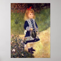 Fille avec la boîte d'arrosage posters