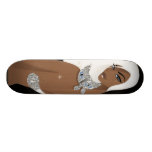 Fille avec le chat skateboard customisable