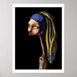 Fille avec le lobe de l'oreille étiré posters