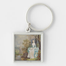Fille avec un livre posé en parc, c.1750 (huile de porte-clés