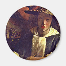 Fille avec une cannelure, par Vermeer Van Delft ja Magnets Pour Réfrigérateur