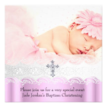 Fille blanche rose de croix de bijou de photo de d invitations