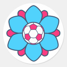 Fille bleue du football autocollants
