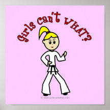 Fille blonde de karaté poster