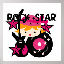 Fille blonde de vedette du rock poster