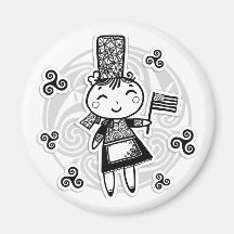 Fille bretonne magnets pour réfrigérateur