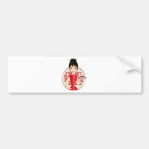 Fille chinoise autocollant pour voiture