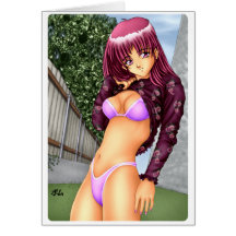 Fille d'Anime de bikini Carte De Vœux