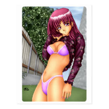 Fille d'Anime de bikini Carte Postale