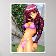 Fille d'Anime de bikini Posters