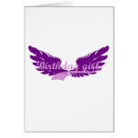 Fille d'anniversaire avec des ailes cartes de vœux