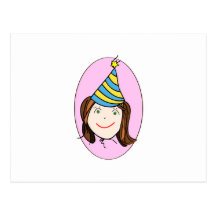 Fille d'anniversaire carte postale