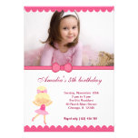 Fille d'anniversaire de ballerine faire-parts