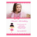 Fille d'anniversaire de ballerine invitations